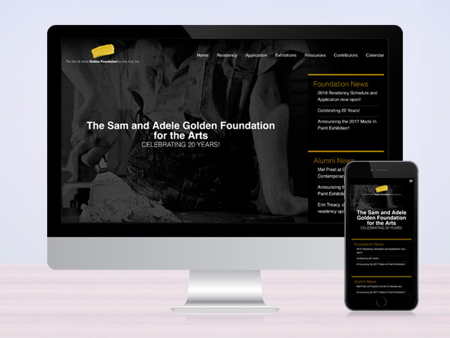 The Sam and Adele Golden Foundation for the Arts screenshot